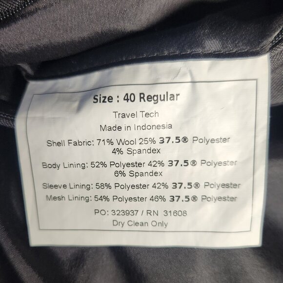 Jos A Bank Men's 40R Travel Tech Gray Slim Fit Two Button Sports Coat Slim Fit - Picture 9 of 9